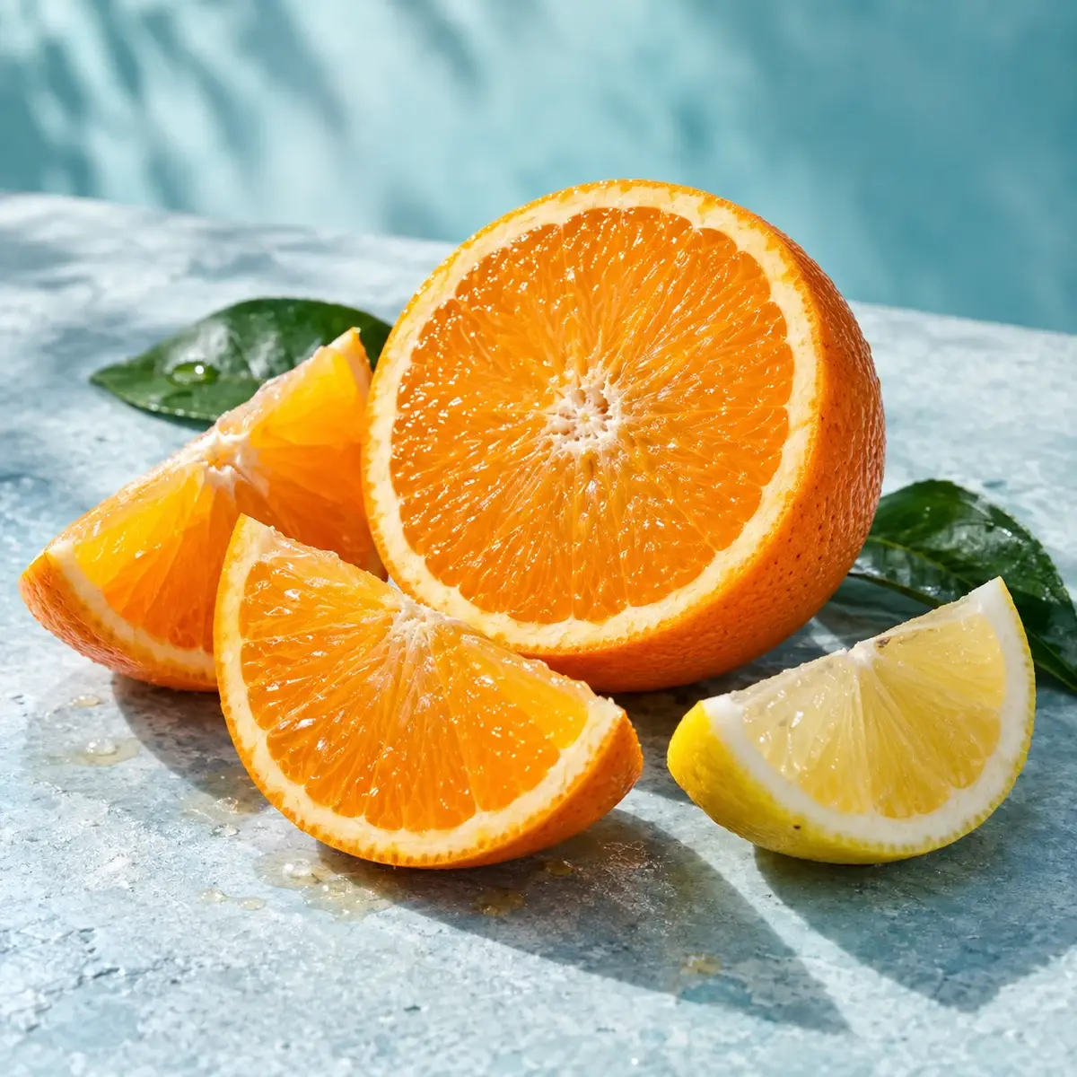 Felii de portocală și lămâie, sursa de vitamina C din Prostalisan, 390 mg pe zi